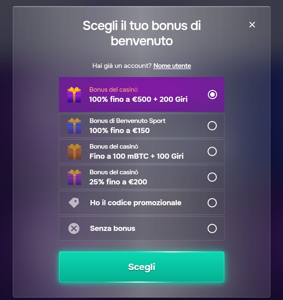 SG Casino bonus senza deposito